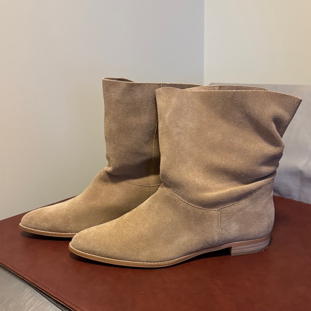 Splendid Light Brown Suede Ankle Boots - Picture 2 of 13